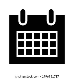 Calendar vector icon, isolated on white background