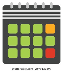 Icono del Vector del calendario aislado en el fondo blanco.