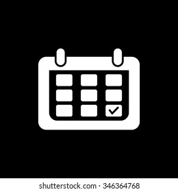 calendar vector icon isolated on black