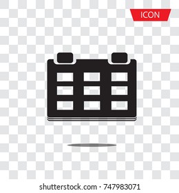 Calendar vector icon isolated on transparent background.