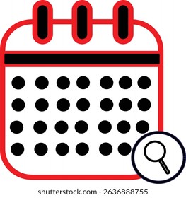 Calendar vector icon isolated transparent . planning - meeting sign . month week day . black outline filled version