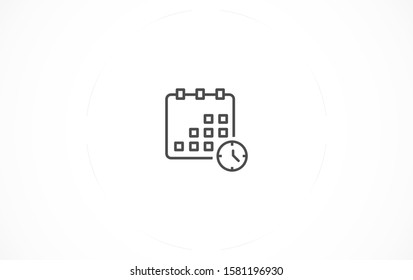 Calendar vector icon line . Flat design best vector isolated icon on gray background. Flat calendar Icon. line  Calendar vector icon on the wall. line 