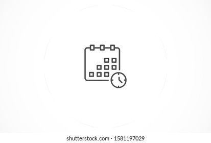 Calendar vector icon line . Flat design best vector isolated icon on gray background. Flat calendar Icon. line  Calendar vector icon on the wall. line 