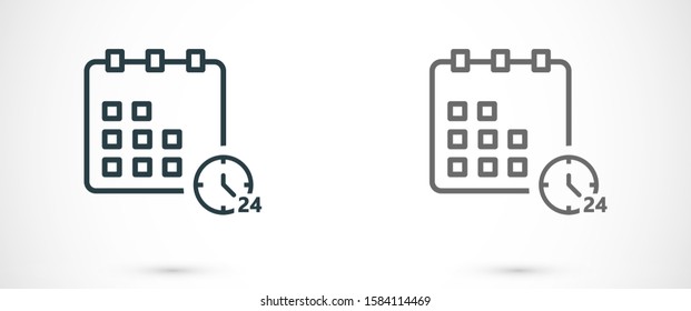 Calendar vector icon line . Flat design best vector isolated icon on gray background. Flat calendar Icon. line  Calendar vector icon on the wall. line 