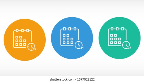 Calendar vector icon line . Flat design best vector isolated icon on gray background. Flat calendar Icon. line  Calendar vector icon on the wall. line 
