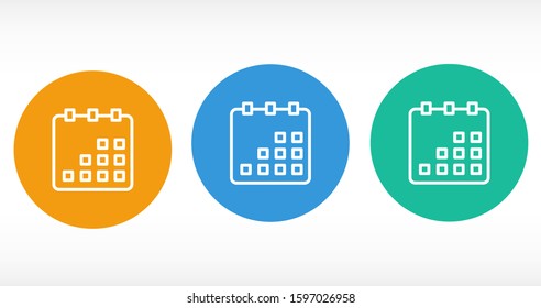 Calendar vector icon line . Flat design best vector isolated icon on gray background. Flat calendar Icon. line  Calendar vector icon on the wall. line 