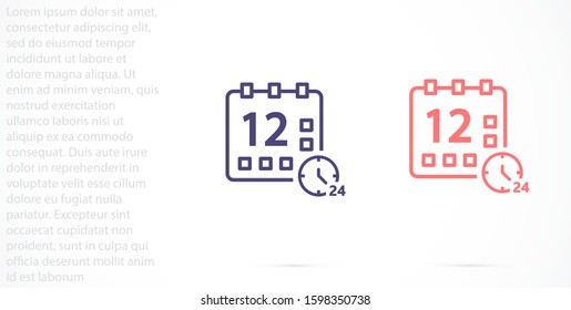Calendar vector icon line . Flat design best vector isolated icon on gray background. Flat calendar Icon. line  Calendar vector icon on the wall. line 