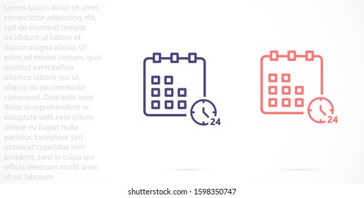 Calendar vector icon line . Flat design best vector isolated icon on gray background. Flat calendar Icon. line  Calendar vector icon on the wall. line 