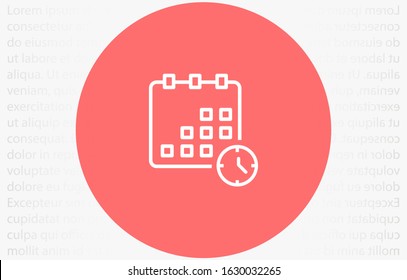 Calendar vector icon line . Flat design best vector isolated icon on gray background. Flat calendar Icon. line Calendar vector icon on the wall. line