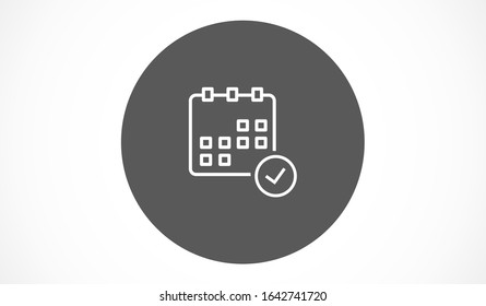 Calendar vector icon line . Flat design best vector isolated icon on gray background. Flat calendar Icon. line Calendar vector icon on the wall. line