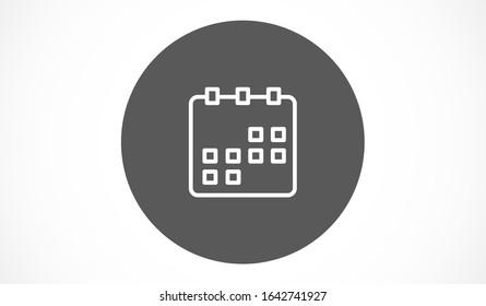 Calendar vector icon line . Flat design best vector isolated icon on gray background. Flat calendar Icon. line Calendar vector icon on the wall. line