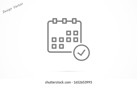 Calendar vector icon line . Flat design best vector isolated icon on gray background. Flat calendar Icon. line  Calendar vector icon on the wall. line 