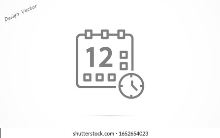 Calendar vector icon line . Flat design best vector isolated icon on gray background. Flat calendar Icon. line  Calendar vector icon on the wall. line 
