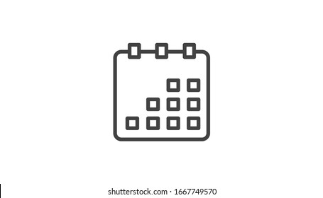 Línea de icono del vector del calendario . Diseño plano  