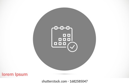 Línea de icono del vector del calendario . Diseño plano mejor icono vectorial aislado en fondo gris. Icono de calendario plano. icono vectorial de calendario de línea en la pared. línea