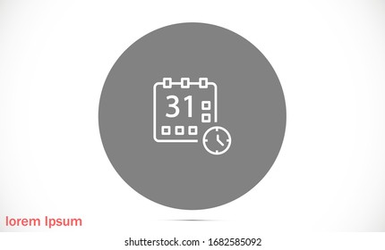 Vektorillustration des Kalenders . Flaches Design, beste Vektorillustration einzeln auf grauem Hintergrund. Flaches Kalendersymbol. -Vektorillustration an der Wand. Linie