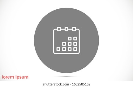 Línea de icono del vector del calendario . Diseño plano mejor icono vectorial aislado en fondo gris. Icono de calendario plano. icono vectorial de calendario de línea en la pared. línea