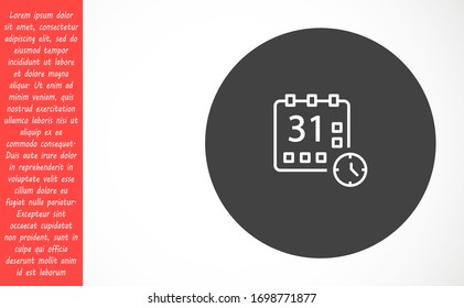 Calendar vector icon line . Flat design best vector isolated icon on gray background. Flat calendar Icon. line Calendar vector icon on the wall. line