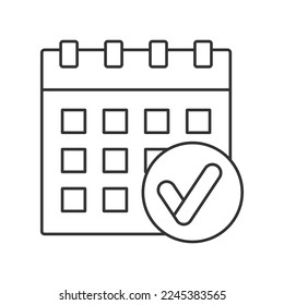 Calendar  vector icon. Line sign for mobile concept and web design. Symbol, logo illustration. Vector graphics