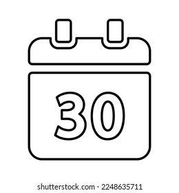 Icono de vector de calendario en estilo de línea