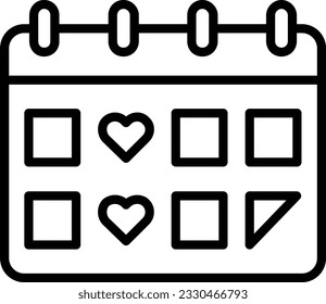 Calendar Vector Icon Line Style