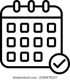 Calendar Vector Icon Line Style