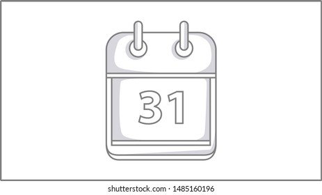 The calendar vector icon. Vector linear icon. Illustration. Drawing.
