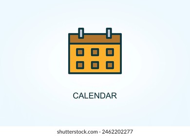 Calendar Vector, Icon Or Logo Sign Symbol Illustration