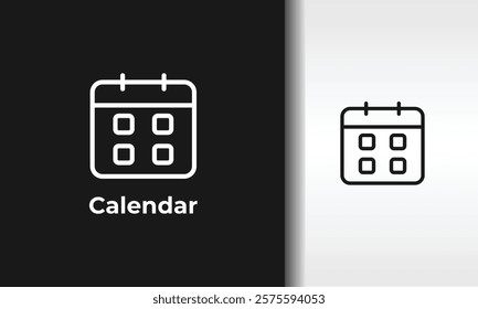 Calendar Vector, Icon Or Logo Sign Isolated Symbol Illustration