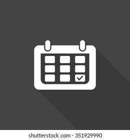 calendar vector icon with long shadow