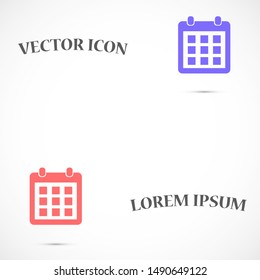 calendar vector icon , Lorem ipsum flat design
