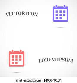 calendar vector icon , Lorem ipsum flat design