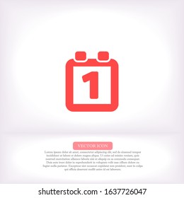Calendar vector icon , lorem ipsum Flat design