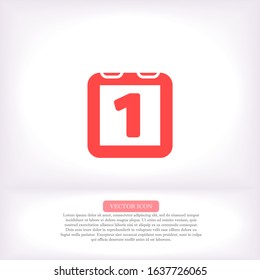 Calendar vector icon , lorem ipsum Flat design