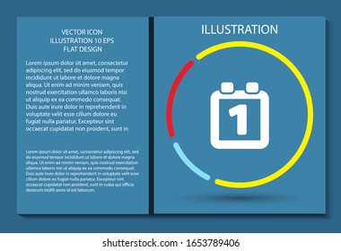 Calendar vector icon , lorem ipsum Flat design