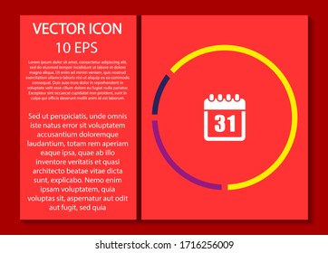 Calendar vector icon , lorem ipsum Flat design