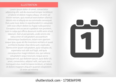 Icono de vector de calendario, lorem ipsum Diseño plano