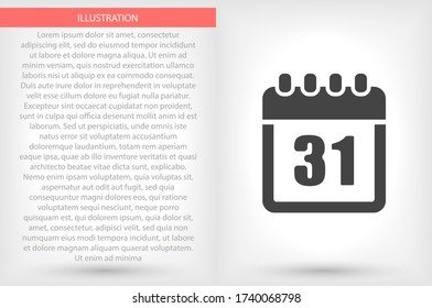 Calendar vector icon , lorem ipsum Flat design