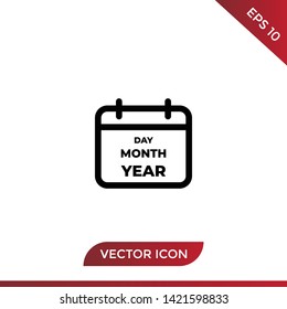 Calendar vector icon in modern design style for web site and mobile app