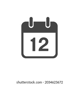 Icono de vector de calendario. Símbolo de programación de fecha de número. Organizador, cartel de planificador. Día de diseño plano semana año de Firma aislado en fondo blanco. Icono de interfaz de usuario para el sitio web de la interfaz de usuario Aplicación móvil