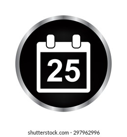 calendar - vector icon on a black button
