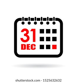Calendar vector icon on white background