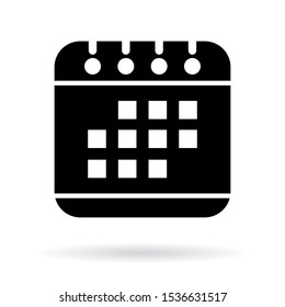 Calendar vector icon on white background