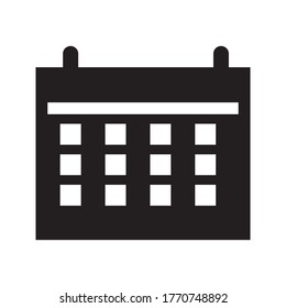 Icono de vector de calendario en fondo blanco