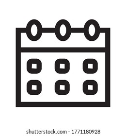 Calendar vector icon on white background