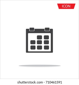 Calendar vector icon on white background
