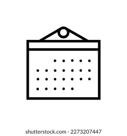 Calendar Vector Icon, Outline style, isolated on white Background.