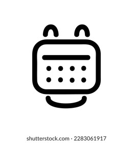 Icono de vector de calendario, estilo de esquema, aislado en fondo blanco.
