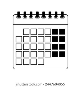 calendar vector icon, outline symbol of schedule
