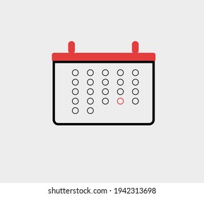 Icono vector de calendario con color rojo y negro con datos específicos.
símbolo de calendario para el diseño del sitio web, logotipo, aplicación, interfaz de usuario, ilustración vectorial.